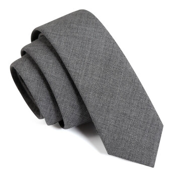 IFSONG羊毛领带男士正装商务西装灰色职业伴郎窄款韩版休闲黑色礼盒装 纯灰色(7CM正装手打) 192B