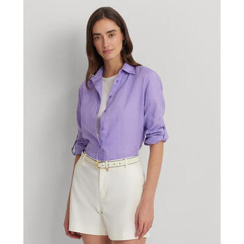 拉夫劳伦（Ralph Lauren）2024新款女士衬衫 简约时尚轻盈透气春夏季通勤旅行休闲逛街衬衣 Purple XXS