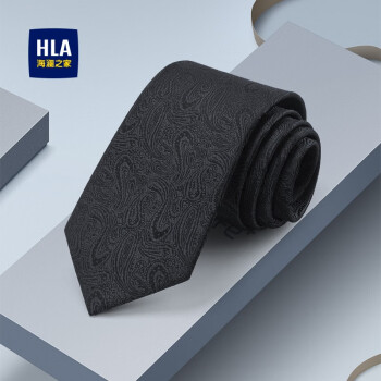 海澜之家（HLA）领带男正装男士商务休闲韩版潮流西装宴会新郎伴郎领带礼盒装 黑色