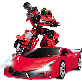 勾勾手（GOUGOUSHOU）遥控汽车儿童玩具男孩玩具遥控车漂移汽车模型无线攀爬变形遥控车 一键变形毒药遥控车-红色