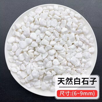 养花小白石子鹅卵石雨花石鱼缸造景盆栽庭院铺路5斤 精品雪花白6-9mm