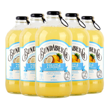 宾得宝（BUNDABRG）含气果汁饮料375ml 澳洲果啤碳酸饮料汽水 375mL 6瓶 菠萝 玻璃瓶