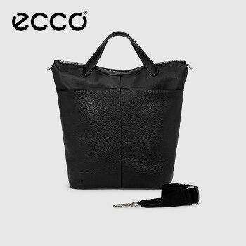爱步（ECCO）单肩包 纯色大容量百搭手提包商务包公文包电脑包 雅致9107362 黑色910736290000 均码