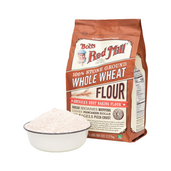 鲍勃红磨坊（Bob'sRedMill）/全麦面粉含麦麸家用烘焙高筋小麦面粉 全麦高筋面粉2270g