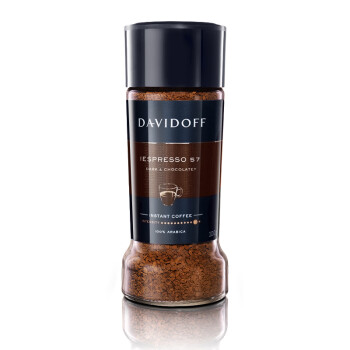 Davidoff大卫杜夫咖啡espresso57意式浓缩速溶咖啡德国进口阿拉比卡咖啡豆冷热冲泡纯黑咖啡粉 100g/瓶