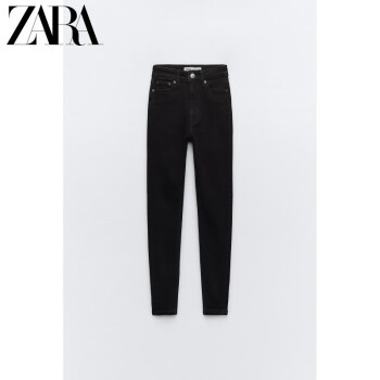 ZARA新款 女装 ZW 80 年代风格高腰紧身牛仔裤 7223253 800 黑色 32 (160/58A)