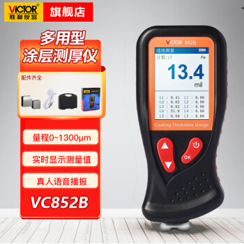 胜利仪器（VICTOR）数显复合型 涂层测厚仪油漆铁铝基电镀层膜厚度测量仪 VC852B