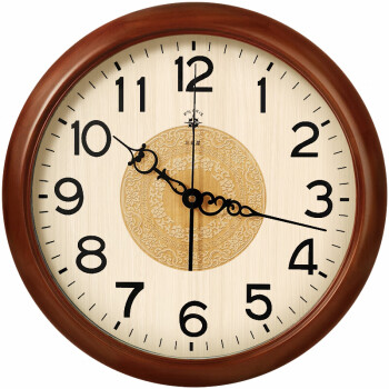 北极星（POLARIS）欧式实木挂钟客厅时尚创意时钟简约挂表装饰石英钟表9060花纹