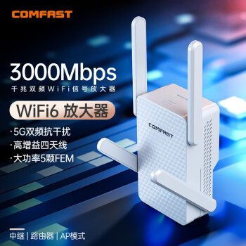 COMFAST CF-XR186無線wifi信號放大器千兆雙頻AX3000M家用路由器 無線中繼器增強擴展擴大器