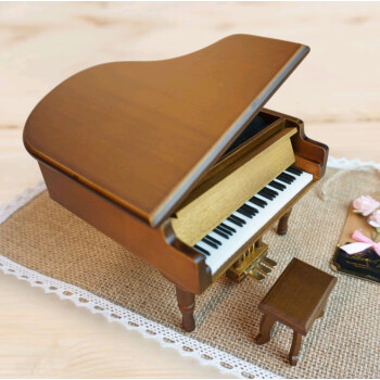 巧匠屋金属脚踏板镀金机芯木质钢琴音乐盒 圣诞礼物 M04J 原木色 高135宽133cm厚75cm