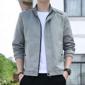 吉普盾（JPDUN）男士夹克春季潮牌立领休闲上衣2024春秋新款痞帅百搭冲锋衣外套男 JK9877豆绿 M