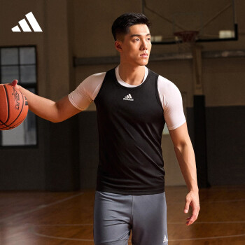 adidas舒适篮球运动无袖背心男装夏季阿迪达斯官方 黑色 S