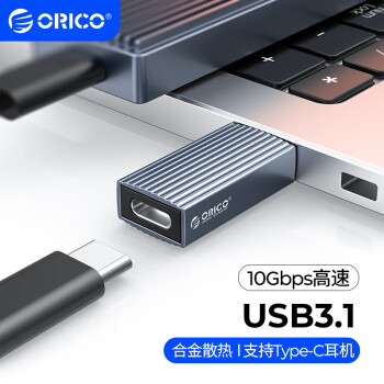 奥睿科（ORICO）USB3.1转Type-C转接头公转母USB-C快充数据转换器电脑笔记本ipad耳机 铝合金AH-AC10