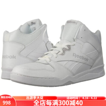 锐步（Reebok）男鞋运动鞋高帮休闲板鞋时尚舒适篮球鞋 White/Light Grey Heath 10