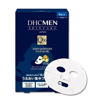 【日本直邮】DHC MEN男士深层保湿面膜 清爽保湿补水面贴膜滋润肌肤19mL/片*4片装 x 1盒