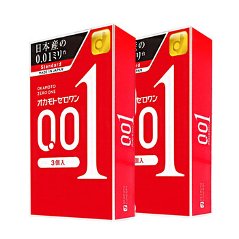 冈本（OKAMOTO） 日本进口 超薄安全套避孕套计生用品成人用品情趣用品 冈本001 3片装*2盒