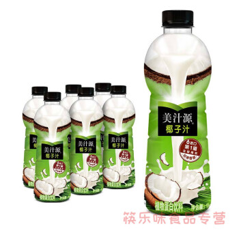 可口可乐 现货 美汁源 Minute Maid 生榨椰子汁 椰汁 植物蛋白饮料 1L*6瓶