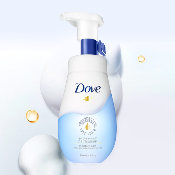 多芬(Dove)微生态净润洁面泡泡补水清洁慕斯洗面奶氨基酸净透水嫩清洁 保湿水嫩洁面泡泡160ml