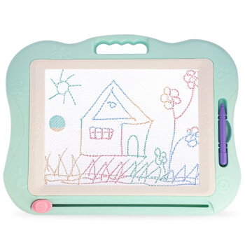 琪趣儿童画板磁性写字板可擦宝宝磁力画画板婴儿玩具1一2岁小孩涂鸦板 44CM大号浅蓝色 带1支笔