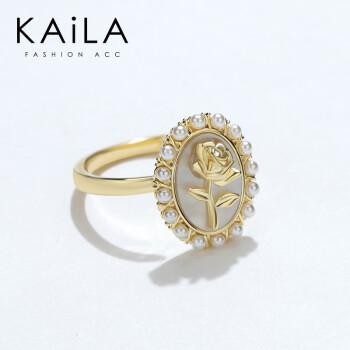KAiLA优雅玫瑰戒指女小众开口设计食指指环新款时尚个性花朵学生网红 开口戒指