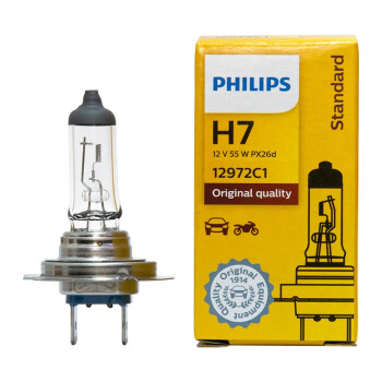 飞利浦（PHILIPS）前大灯灯泡/卤素灯/H7近光灯（单只价） H7 12V 55W