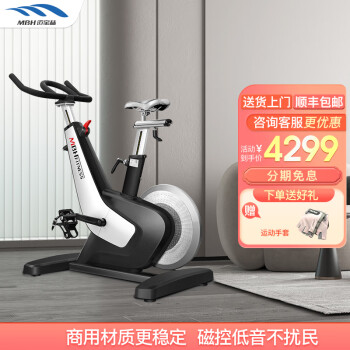 迈宝赫MBH动感单车家用商用减肥减脂塑型磁控脚踏健身车自行车 DX02银色