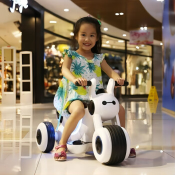 哈雷贝拉（harleybella）儿童电动车摩托车三轮太空车可坐人宝宝童车电瓶车婴儿玩具车 白色