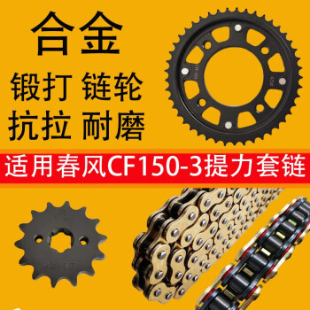 维诺亚适用于春风150Nk/CF150-3提力链盘链轮牙盘套链油封链条摩托配件 档显款 标配 14+45+油封链条