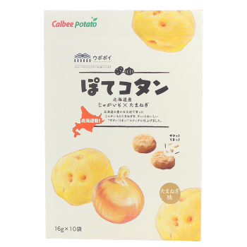 卡乐比（Calbee）日本北海道进口洋葱味薯饼膨化休闲小零食厚薯片伴手礼16g*10袋