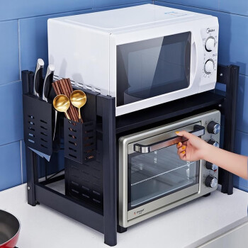 LOKE 厨房置物架放微波炉架烤箱架桌面台面家用电饭煲可伸缩架子收纳 固定款 单层长59.5 全套