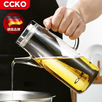 CCKO 高硼硅玻璃油壶防漏油瓶小油罐厨房家用酱油调味醋调料壶调料瓶 750ml高硼硅玻璃油壶