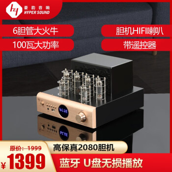 豪韵AV-2080电子管胆机功放机HIFI2.0音箱音箱套装台式电脑桌面手机电视蓝牙音响扩音器发烧级6只胆管 AV-2080胆机