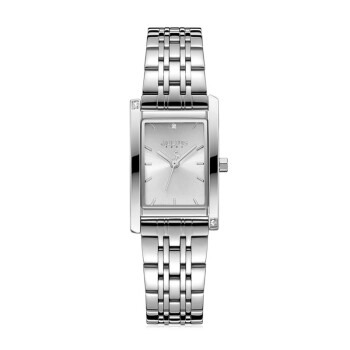 聚利时(Julius)2020新款时尚方形可调节不锈钢表带女士石英手表防水腕表JA-1257 A银色