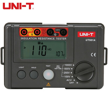 优利德（UNI-T）高压绝缘电阻测试仪绝缘表数显数字电子摇表兆欧表绝缘特性测量仪 UT501A 100-1000V