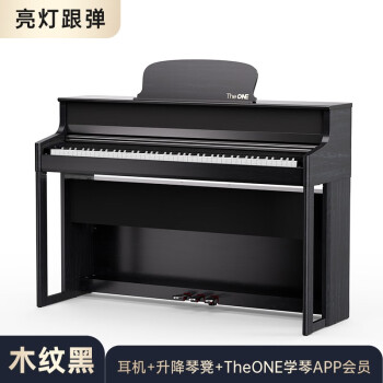 壹枱TheONE 智能鋼琴88鍵重錘烤漆電鋼琴家用立式傳奇版 黑色
