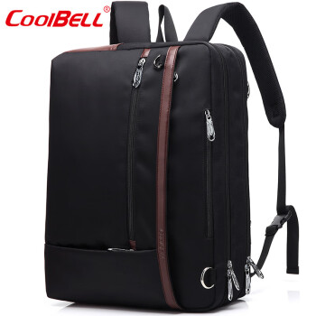 COOLBELL多功能双肩电脑背包17英寸手提包笔记本包单肩包男商务书包大学生 CB-5506黑色 17寸