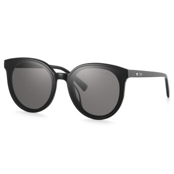 帕莎眼镜明星同款偏光镜女时尚太阳镜经典开车旅游墨镜圆框复古PS3007 黑色-PS3007-B