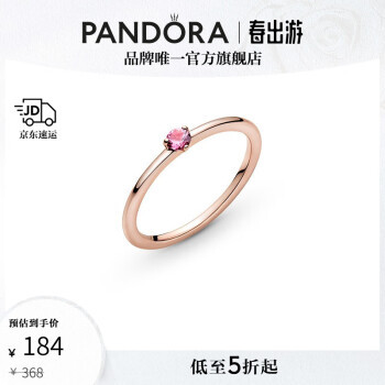 潘多拉（PANDORA）Rose粉色单石戒指梦幻礼物生日礼物送女友 粉色单石戒指 50mm—10号圈口