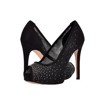 玖熙（Nine West）女式高跟鞋 Hizzie P2 简约时尚露趾鱼嘴鞋百搭透气单鞋 Black 42.5