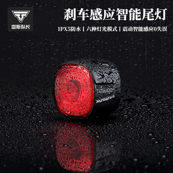 塔斯队长（TOSUOD）自行车尾灯type-c充电骑行安全夜骑车灯警示灯公路山地车尾灯配件 黑色【自带两种安装方式】