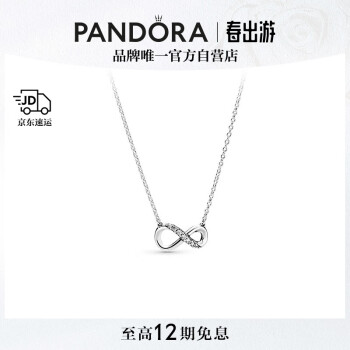 潘多拉（PANDORA）闪亮永恒符号颈链项链银色925银简约高级设计感生日礼物送女友
