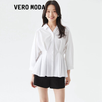 VEROMODA衬衫2023新款优雅通勤白色收腰七分袖上衣女 A06漂白色-追单2 160/80A/S