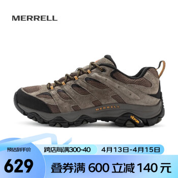 迈乐（Merrell）官方店男女款户外登山徒步鞋减震MOAB 3迈越者轻量防滑耐磨透气 J035893浅棕黄（男） 41