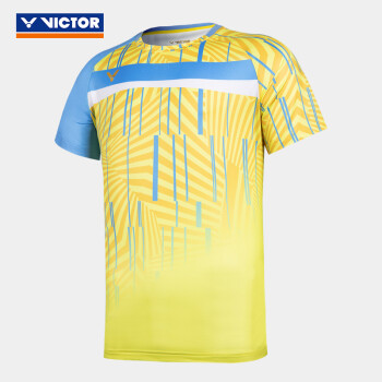 威克多（VICTOR）羽毛球服 胜利夏季男女比赛训练短袖 健身跑步速干球衣运动T恤 短袖T-10003 E(柠檬黄)男款 M