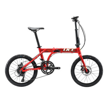 UCC 运动自行车变形金刚2折叠自行车铝合金车架20寸轮组禧玛诺变速 西红柿红 20英寸