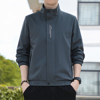 吉普盾（JPDUN）春季男士外套潮牌百搭宽松休闲翻领冲锋衣服2024新款春秋款夹克男 9980深灰 M