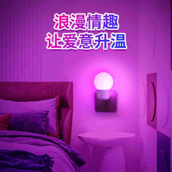 爱耐特氛围灯卧室插电遥控小夜灯RGB气氛彩灯夫妻房情趣浪漫情调 单个装浪漫满屋