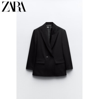 ZARA24春季新品 女装 宽松西装外套 2753132 800 黑色 XS (160/80A)