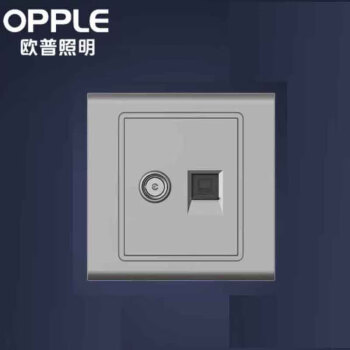欧普面板（OPPLE）开关插座面板暗装86型电源W51 六类TV网络插6503 深空灰（定制）
