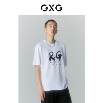 GXG男装商场同款短袖T恤2022年夏季 白色 170/M